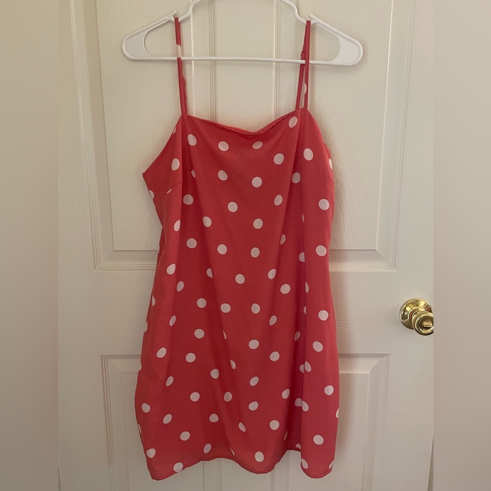 Francesca’s Pink Polka Dot Dress